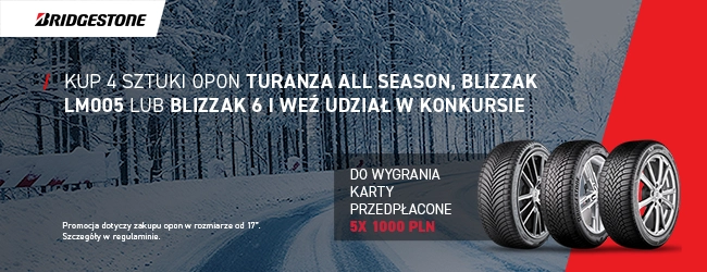 Nowe opony zimowe Bridgestone to Twoja szansa na wygranie 1000 zł!